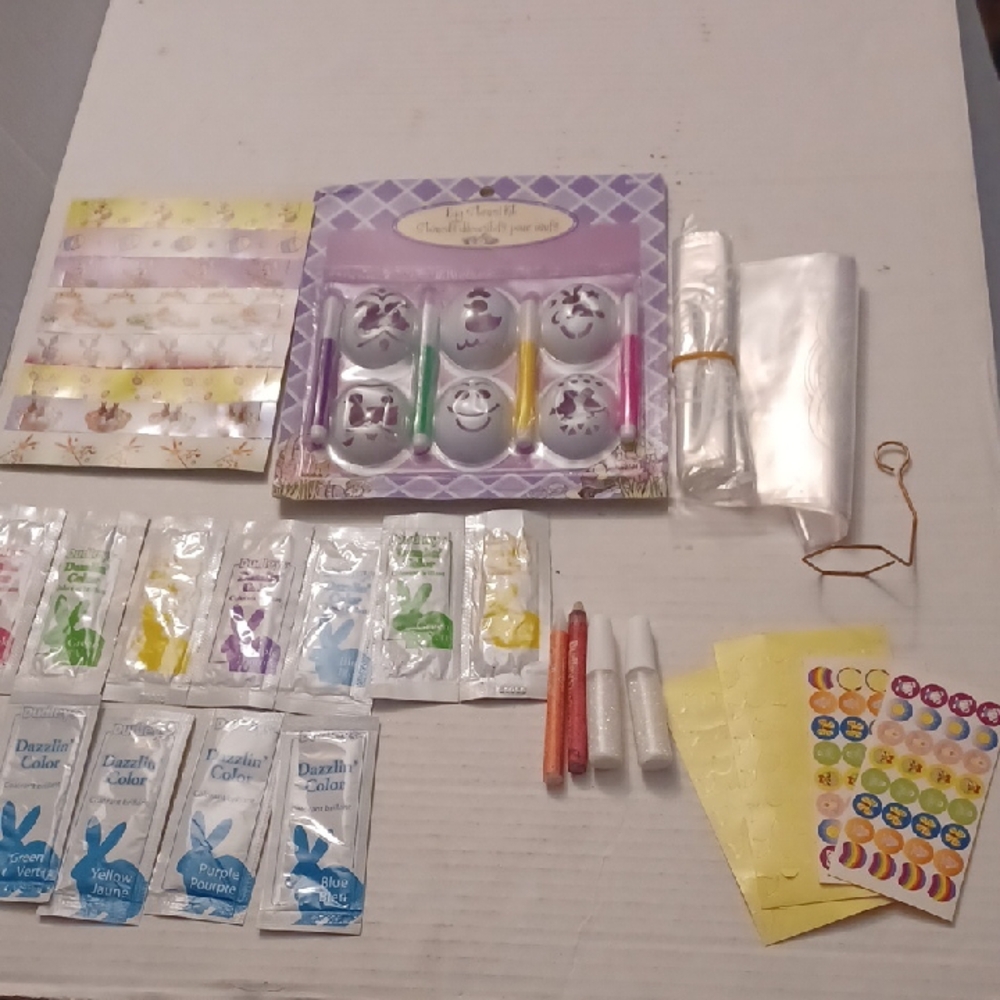 4/$40 Easter Egg Decorating Kit with Stickers & Dye